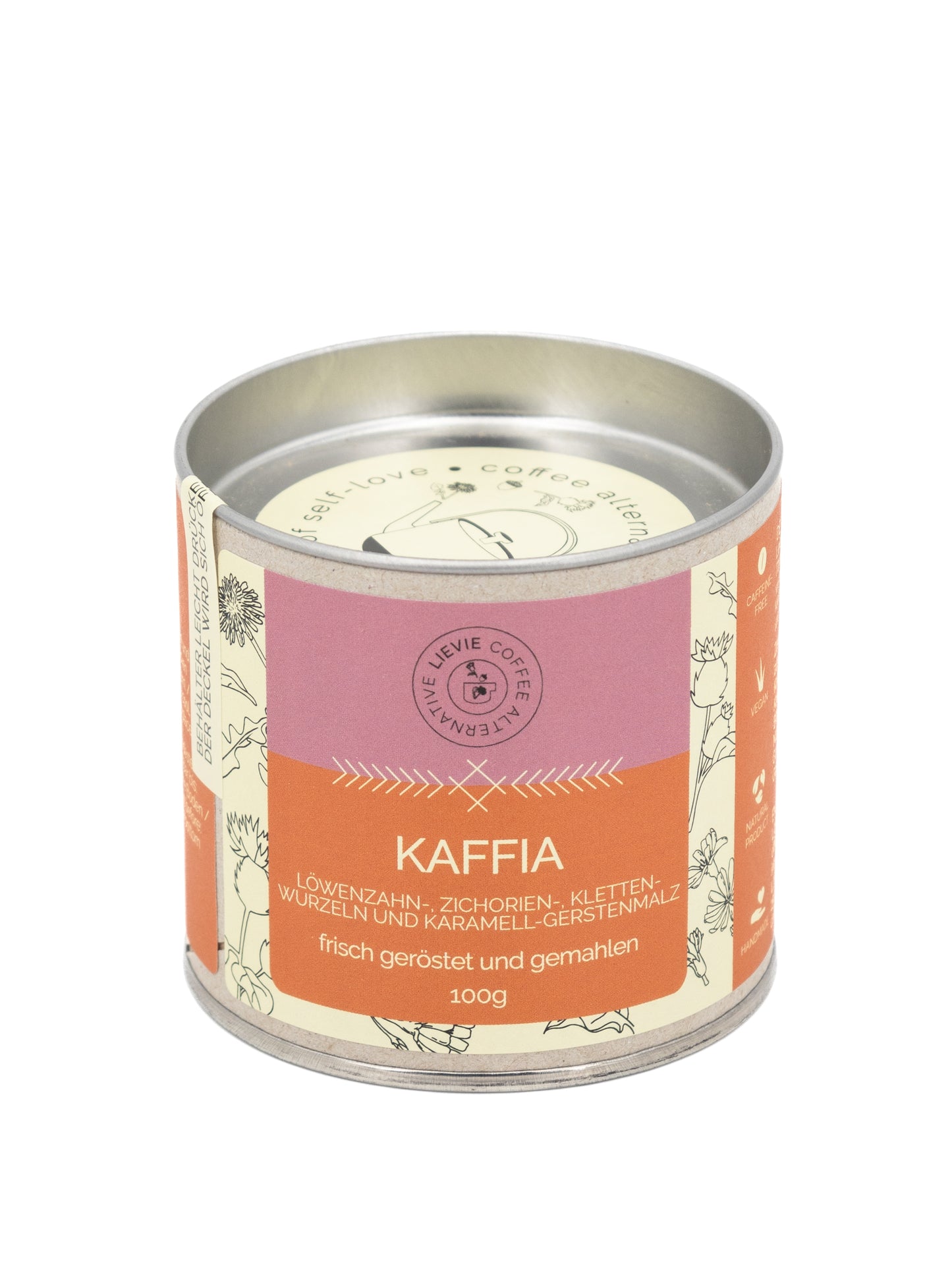 KAFFIA: Löwenzahn-, Zichorien-, Klettenwurzeln & Karamell-Gerstenmalz - 100g