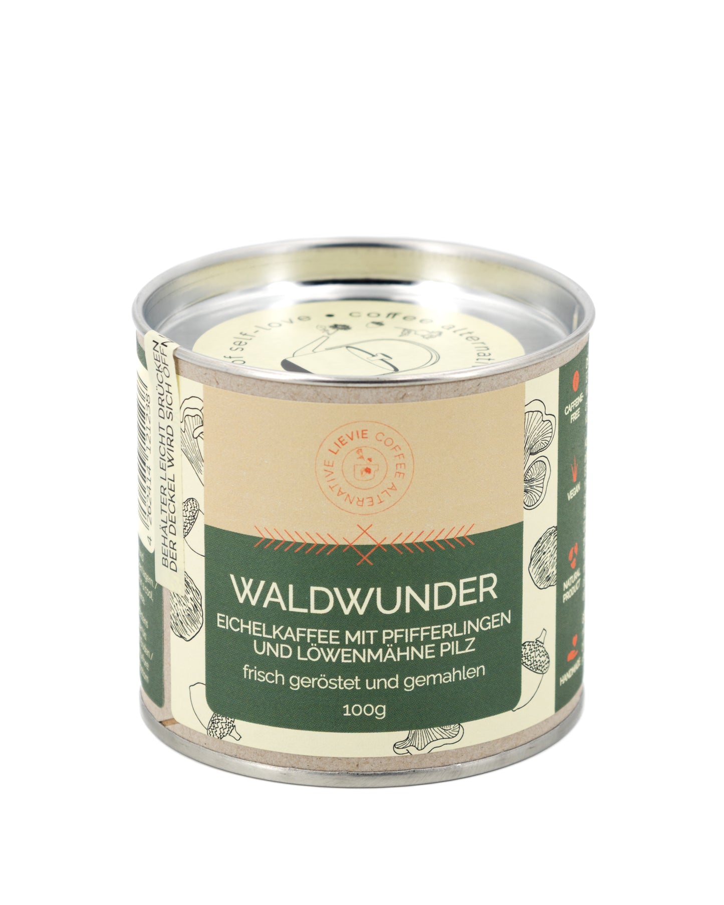 WALDWUNDER: Eichelkaffee mit Pfifferlingen und Löwenmähne Pilz - 100g