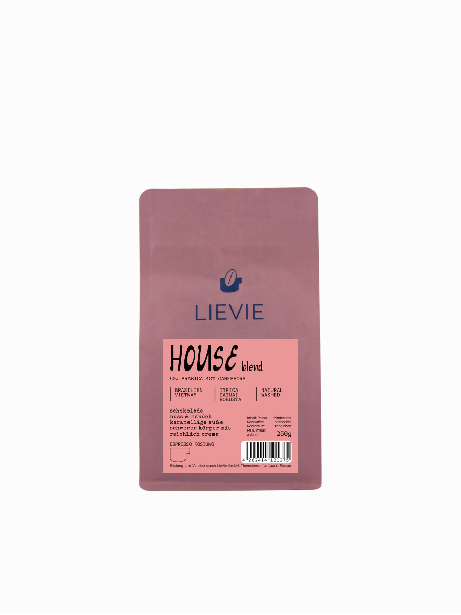 LIEVIE HOUSE BLEND | Espresso Röstung | 60% Arabica 40% Canephora | Ganze Bohne